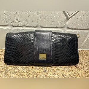 Black leather Kooba Clutch